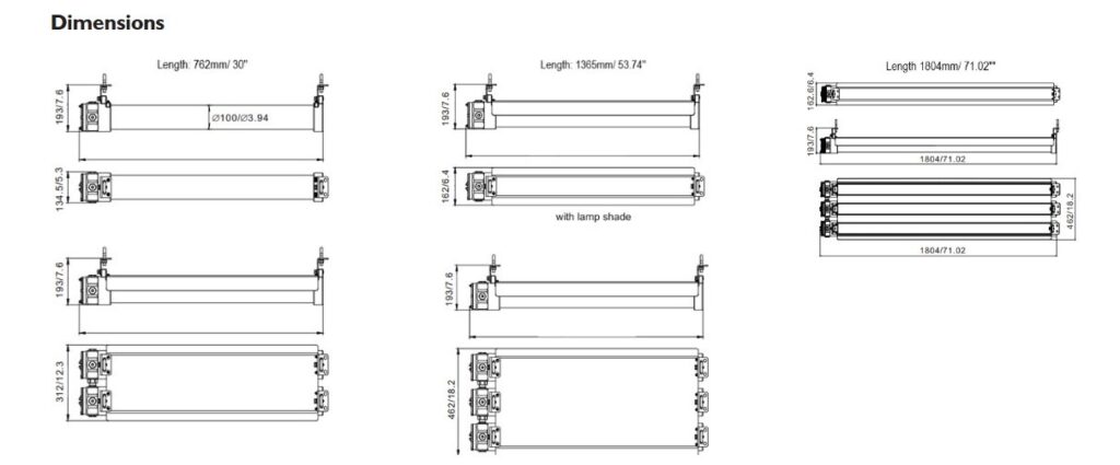 ATEX explosion proof LED lights 3x20 Watt, 11700lm, 120°, IP67, ,3000K - 6500K