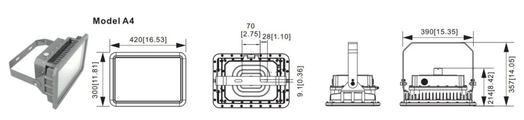 ATEX explosion proof LED lights 250 Watt, 35000lm, 40/ 60/ 90/ 120°, IP67, ,2200K-7000K
