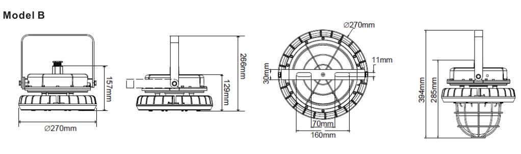ATEX explosion proof LED lights 20 Watt, 2800lm, 30/ 60/ 90/ 120°, IP67, Esquema 5 RETILAP, UL, IECEx, ATEX, CSA, ABS,2200K-7000K