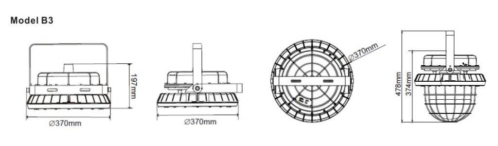 ATEX explosion proof LED lights 100 Watt, 14000lm, 30/ 60/ 90/ 120°, IP67, Esquema 5 RETILAP, UL, IECEx, ATEX, CSA, ABS,2200K-7000K