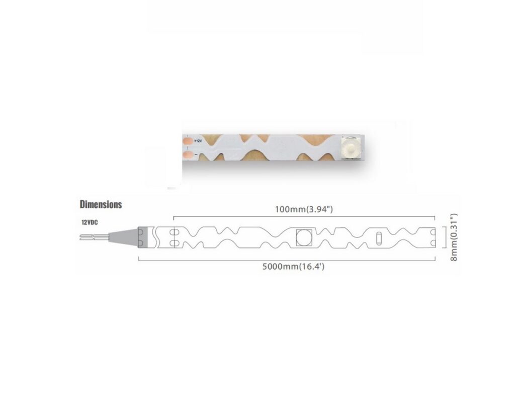 Lens Series 10 LED/m | 6060 SMD | S-type Bendable 10LED/m 12V 6W/m 11000K