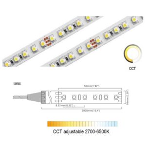 Dual White 120 LED/m | 2835 SMD (12V) 120LED/m 12V 11W/m 2700K