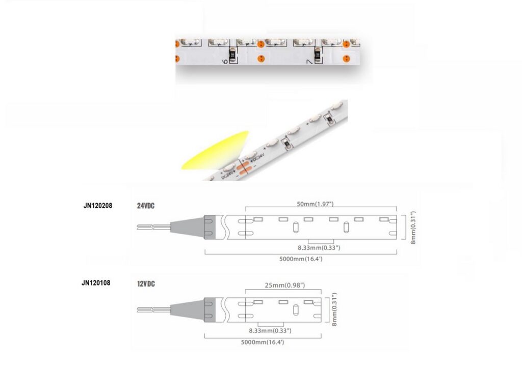 315 Series 120 LED/m | 315 SMD (24V) 120LED/m 24V 9.6W/m 5000K