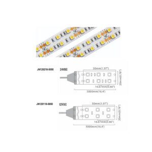 5050 Series 120 LED/m | 5050 SMD (24V) 120LED/m 24V 17.28W/m 2700K