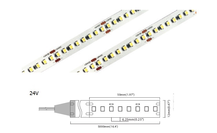 HE Series 160 LED/m | 2835 SMD 160LED/m 24V 16W/m 6500K