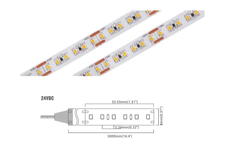2216 Series 180 LED/m | 2216 SMD 180LED/m 24V 12W/m 6500K