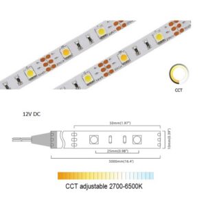 Dual White 40 LED/m | 5050 SMD 40LED/m 12V 9.6W/m Mix 4000K