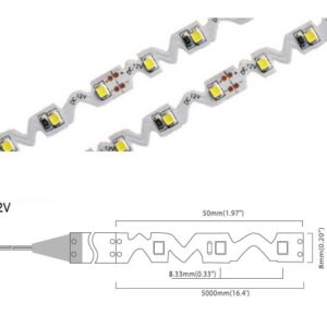 2835 Series 60 LED/m | S-type Bendable 8mm 60LED/m 12V 7.2W/m 2700K