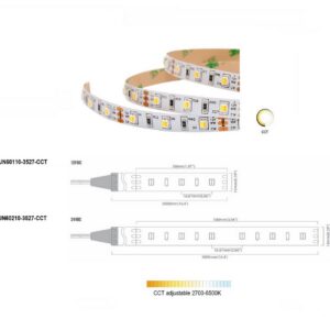 Dual White 2-in-1 60 LED/m | 3527 SMD 60LED/m 12V 12W/m 6500K