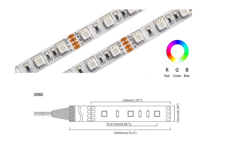RGB Series 60 LED/m | 3535 SMD (12V) 60LED/m 12V 4.2W/m Red