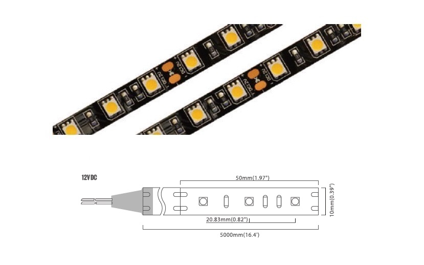 5050 Series 60 LED/m | 5050 SMD (12V) 60LED/m 12V 14.4W/m 6000K