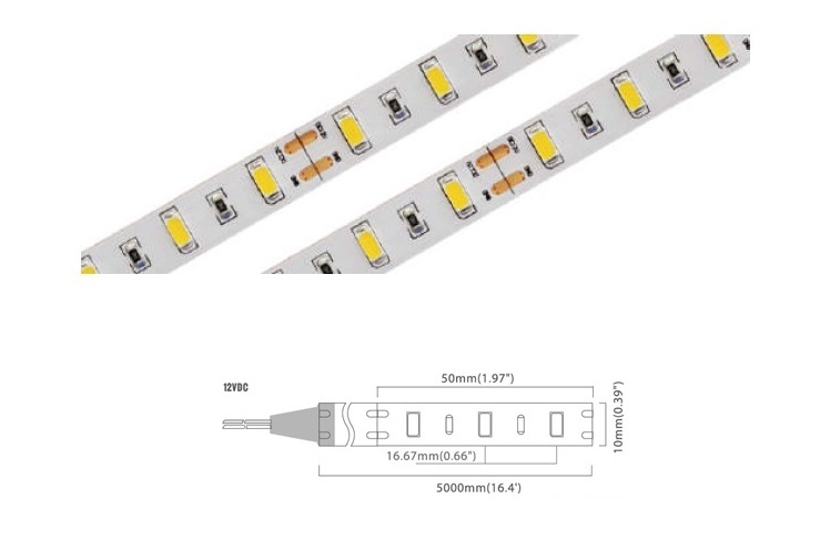 5730 Series 60 LED/m | 5730 SMD (12V) 60LED/m 12V 16W/m 6000K