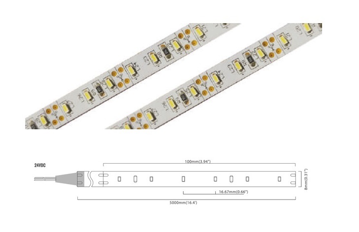 3014 Series 60 LED/m | 3014 SMD (24V) 60LED/m 24V 7.2W/m 6000K