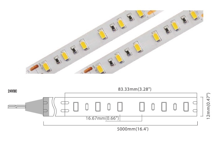 5730 Series 72 LED/m | 5730 SMD (24V) 72LED/m 24V 19.2W/m 6000K