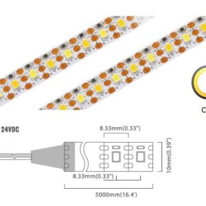 Dual White 120 LED/m Mini Cut | 2835 SMD 120LED/m 24V 11W/m 2700K