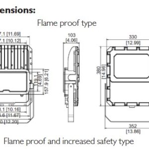 ATEX explosion proof LED lights 200 Watt, 26000lm, 40°/ 60°/ 90°/ 120°, IP67, ,2200K-7000K