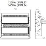 1800 Watt natural white dimmable 60x135° dual lens/ PCB LED flood light (IP65) - Gallery Image 1