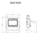 60 Watt warm white non-dimmable 85x135° single lens/ PCB LED flood light (IP65) - Gallery Image 1